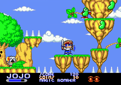 Chiki Chiki Boys Sega Genesis GEN for retro video game enthusiasts featuring side scrolling action platforming gameplay fantasy adventure cooperative multiplayer colorful levels magical abilities challenging enemies classic arcade action and collectible gaming appeal gameplay
