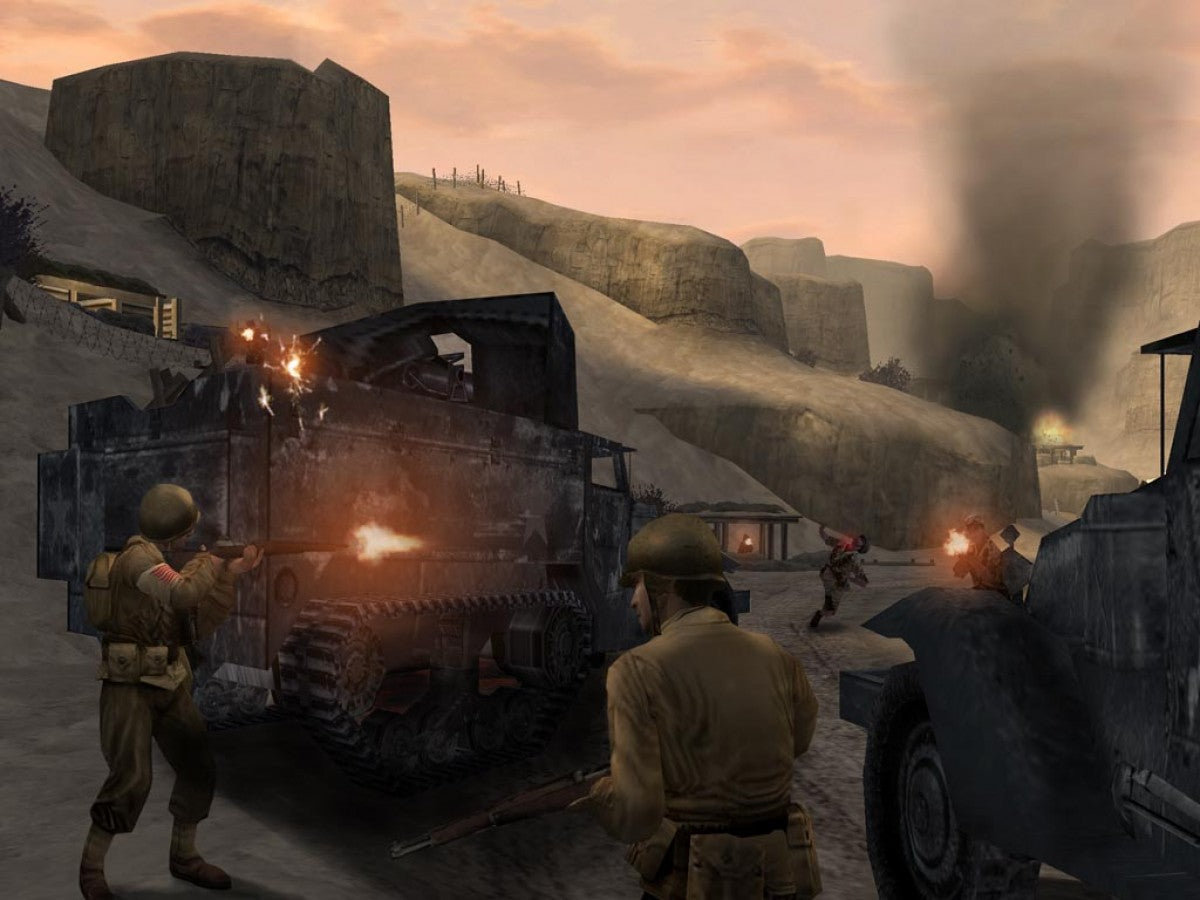 Call of Duty 2: Big Red One for PlayStation 2 with World War II themed military action gameplay