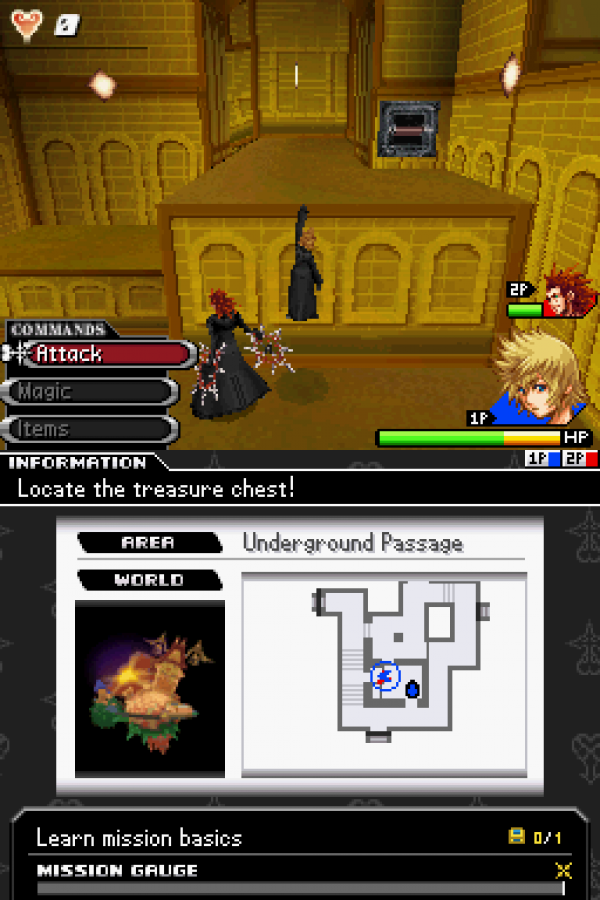 Kingdom Hearts 358/2 Days gameplay for Nintendo DS (DS) action RPG fantasy adventure video game