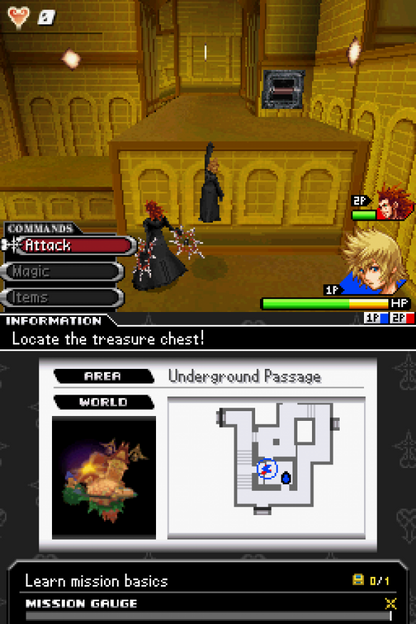 Kingdom Hearts 358/2 Days gameplay for Nintendo DS (DS) action RPG fantasy adventure video game