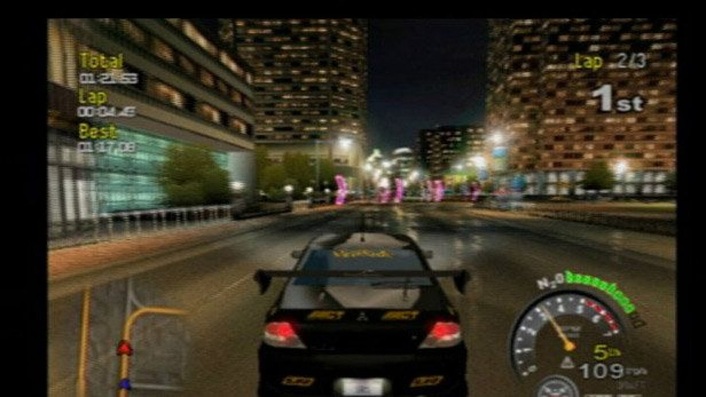 Street Racing Syndicate – PlayStation 2 (PS2) video game gameplay, street racing action.