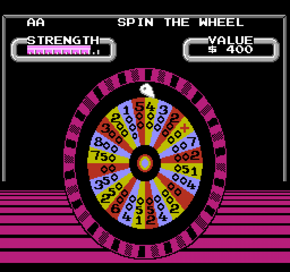 Wheel of Fortune gameplay image for Nintendo Entertainment System (NES) retro video game