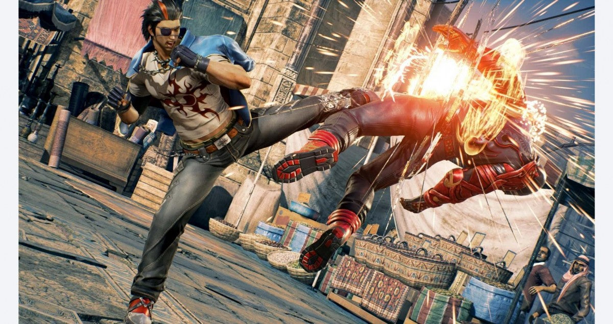 Tekken 7 for Xbox One, gameplay image for a fighting game with arcade-style combat, versus battles, and competitive action gameplay