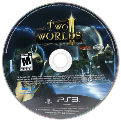 Two Worlds II retro PlayStation 3 video game Two Worlds fantasy action RPG open world adventure sword combat magic gameplay console title PlayStation 3 release disc