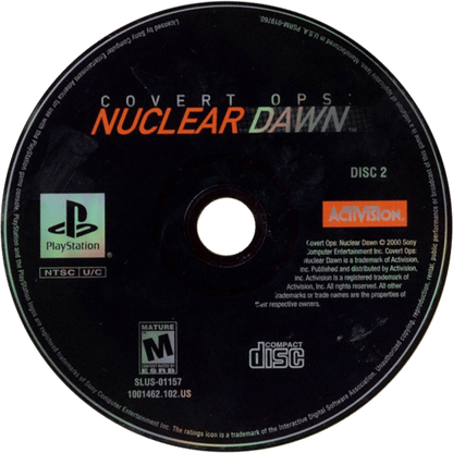 Covert Ops: Nuclear Dawn retro tactical action shooter game for PlayStation 1 (PS1) disc 2