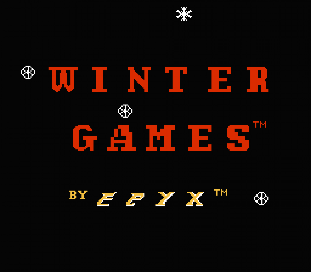 Winter Games cartridge for the Nintendo Entertainment System featuring 8 bit winter sports action including skiing skating bobsledding and snowboarding events with single and multiplayer competition gameplay 