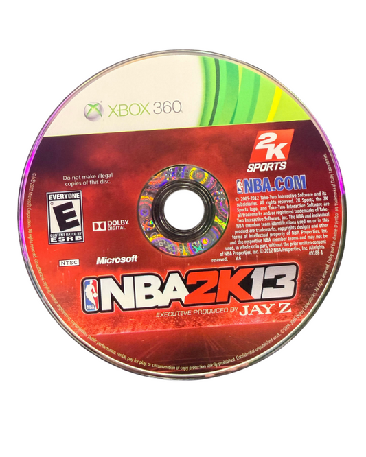 NBA 2K13 for Xbox 360 basketball sports video game featuring realistic NBA simulation official teams and players immersive MyCareer mode competitive multiplayer and authentic broadcast style presentation disc
