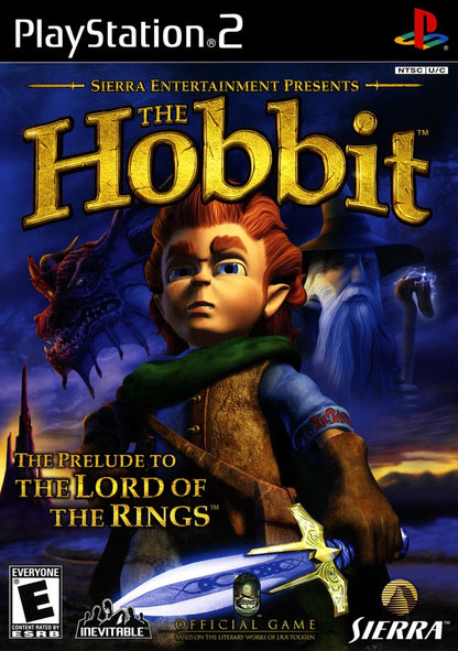 The Hobbit: The Prelude to the Lord of the Rings – PlayStation 2 (PS2) video game cover image, action-adventure fantasy.