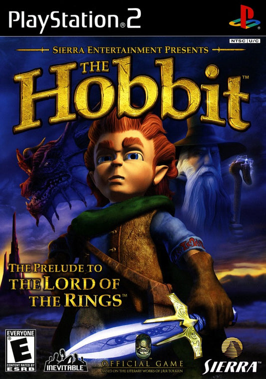 The Hobbit: The Prelude to the Lord of the Rings – PlayStation 2 (PS2) video game cover image, action-adventure fantasy.