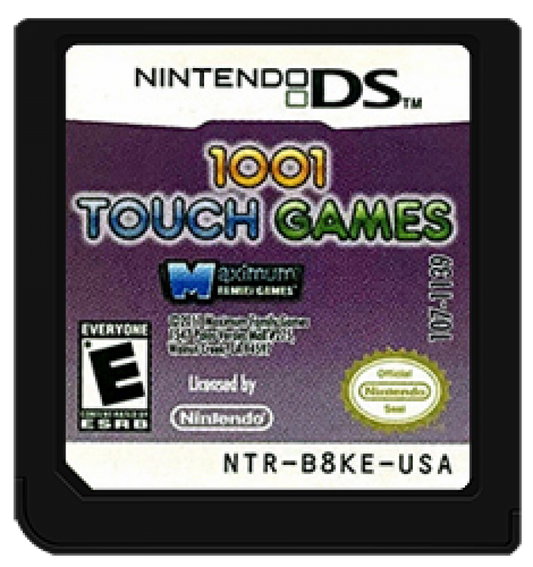 1001 Touch Games cartridge art for Nintendo DS (DS) video game