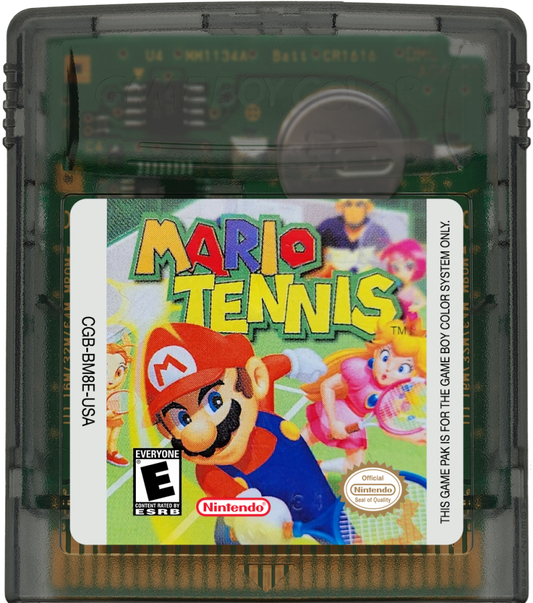 Mario Tennis cover art for Game Boy Color GBC video game cartridge