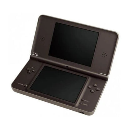 Nintendo DSi XL Bronze handheld gaming system featuring oversized dual screens touch screen controls built in cameras Wi Fi connectivity downloadable DSiWare support portable Nintendo gaming rechargeable battery durable foldable design collectible gaming appeal