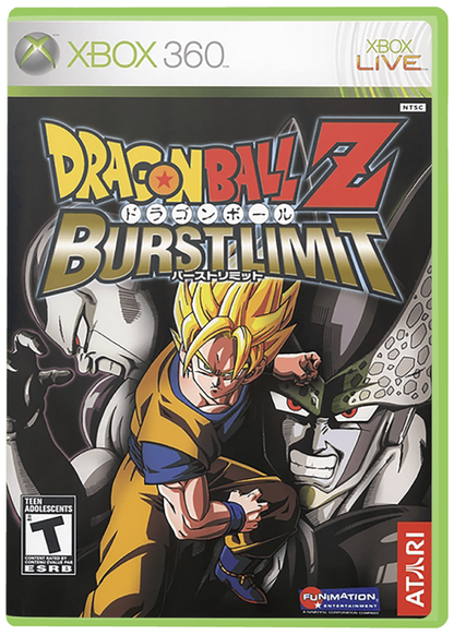 Dragon Ball Z: Burst Limit cover art for Xbox 360 (X360) fighting video game