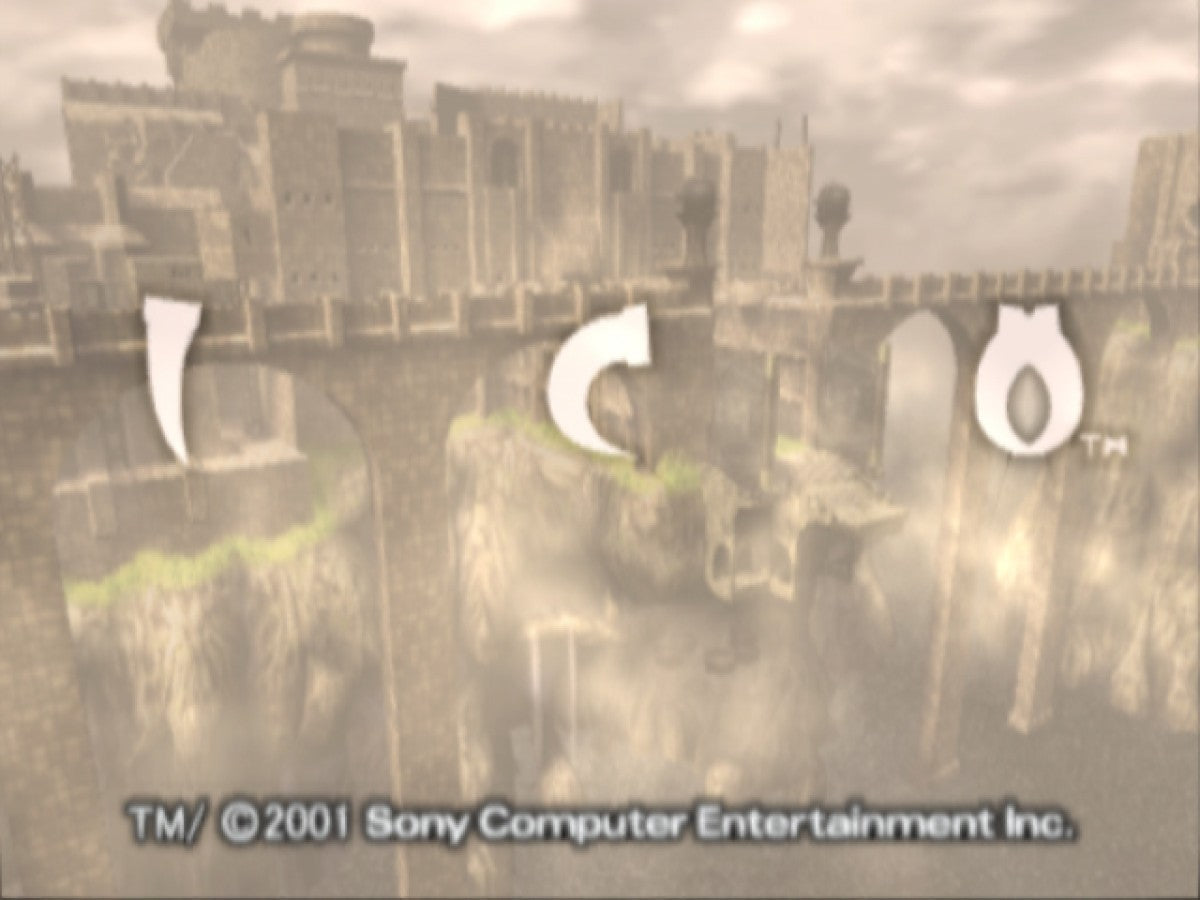 Ico title screen for Playstation 2 (PS2) video game
