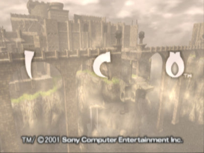 Ico title screen for Playstation 2 (PS2) video game