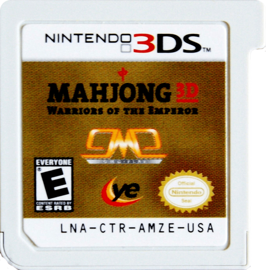 Mahjong 3D Warriors of the Emperor for Nintendo 3DS mahjong puzzle game featuring Chinese themed tiles campaign challenges and classic tile matching gameplay cartridge