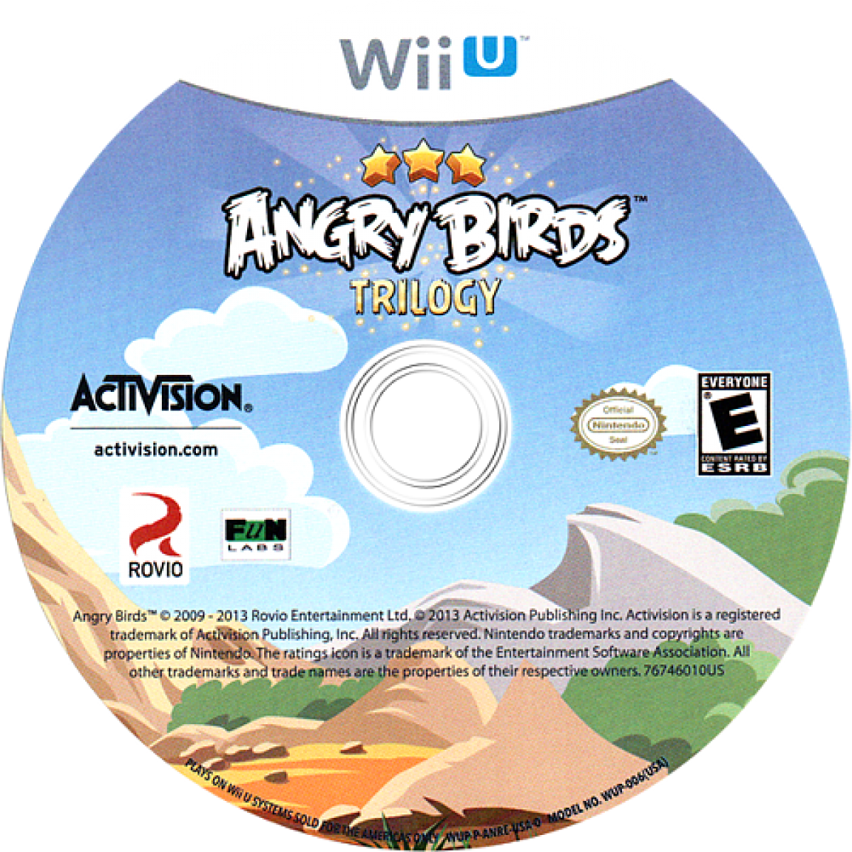 Angry Birds Trilogy disc art for Nintendo Wii U (WiiU) video game