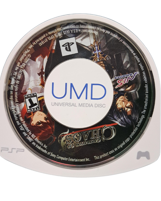 Generation of Chaos PlayStation Portable PSP inspired design featuring fantasy strategy RPG aesthetic large scale tactical battlefield warfare kingdom management turn based combat systems faction based conflict dark medieval world setting and portable strategic gameplay presentation UMD