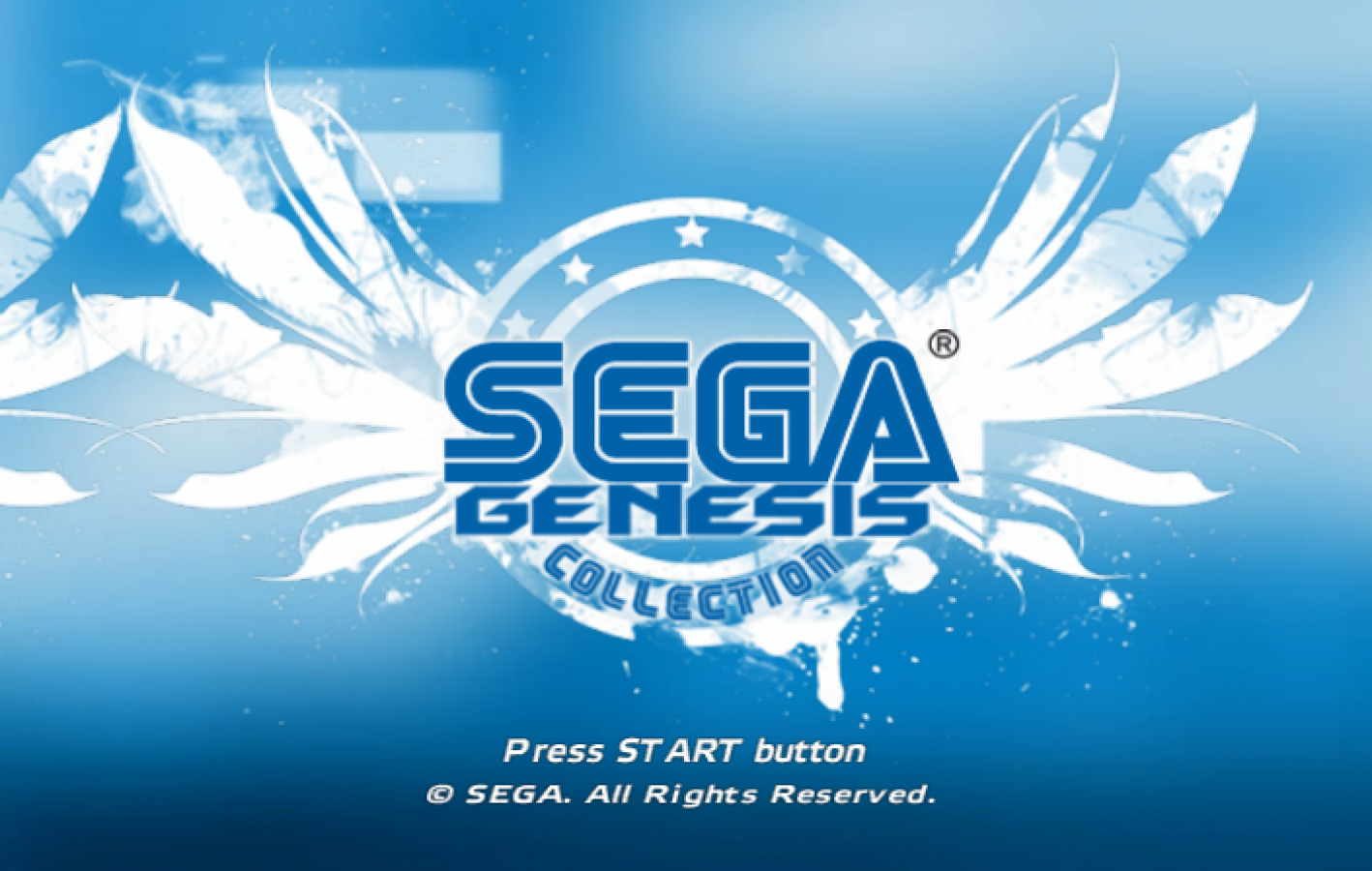 Sega Genesis Collection – PlayStation 2 (PS2) video game title screen, compilation game.