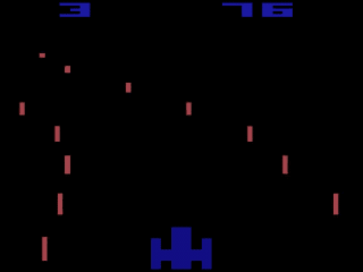 Night Driver gameplay art for Atari 2600 video game 