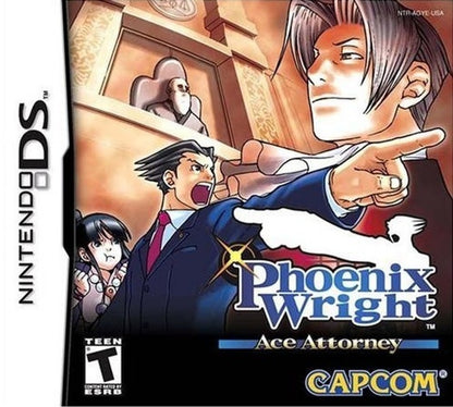 Phoenix Wright: Ace Attorney cover art for Nintendo DS (DS) courtroom visual novel adventure video game