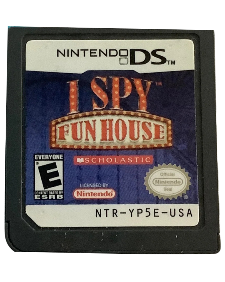I Spy Funhouse Nintendo DS for puzzle adventure video game fans featuring hidden object gameplay brain teasing puzzles carnival themed environments touch screen controls family friendly challenges observation skills educational fun collectible gaming appeal game cartridge