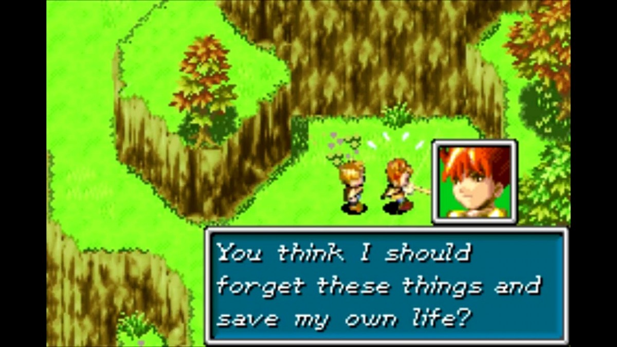 Golden Sun [CIB] for Game Boy Advance (GBA) featuring a classic turn-based RPG where you wield elemental Psynergy to solve puzzles and battle across a richly detailed world; customize your party with Djinn summons and uncover an epic story in this complete-in-box handheld favorite gameplay screenshot