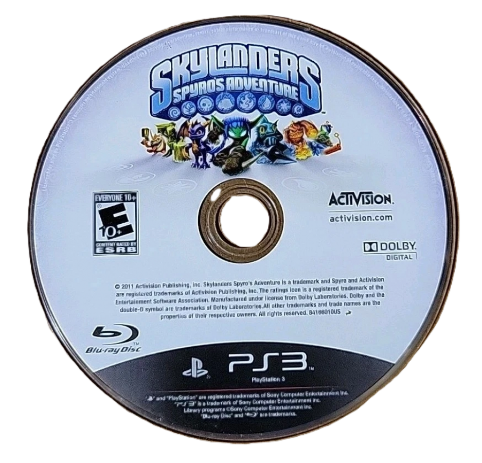 Skylanders: Spyro's Adventure disc art for PlayStation 3 (PS3) video game