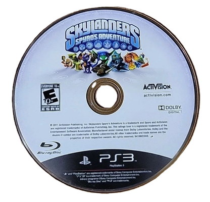 Skylanders: Spyro's Adventure disc art for PlayStation 3 (PS3) video game