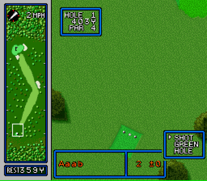 Hal's Hole in One Golf gameplay for Super Nintendo Entertainment System (SNES) video game