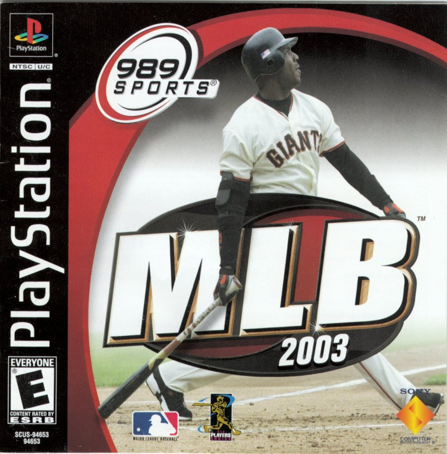 MLB 2003 cover art for PlayStation 1 (PS1) retro baseball video game 