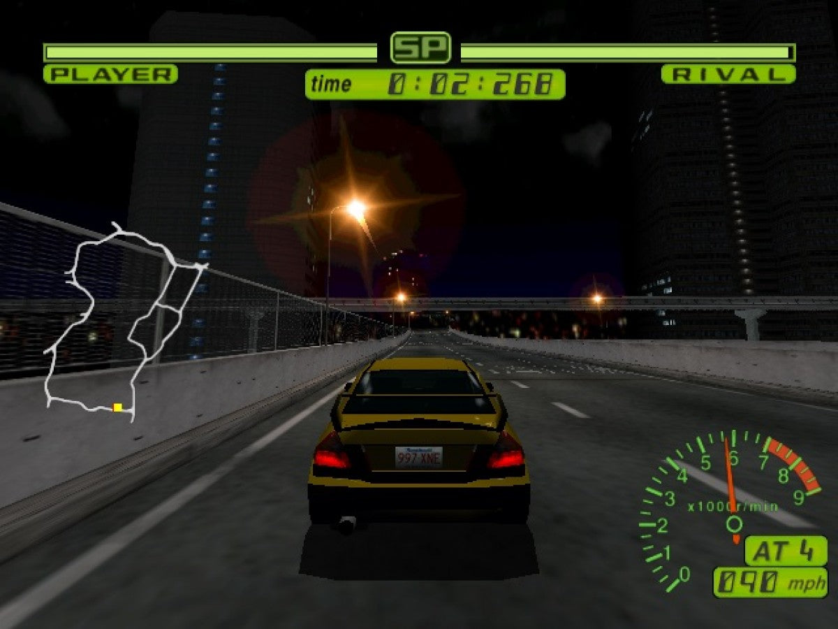 Tokyo Xtreme Racer game for the Sega Dreamcast featuring highway street racing gameplay set in Tokyo with one on one rival battles car tuning progression and nighttime racing against named opponents across expressway routes gameplay