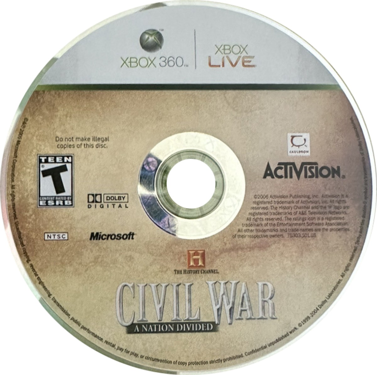 Civil War A Nation Divided Xbox 360 first person shooter FPS American Civil War historical war game Union Confederate battles musket combat campaign missions strategy elements Cauldron Ltd Midas Interactive Xbox 360 software video game title disc 