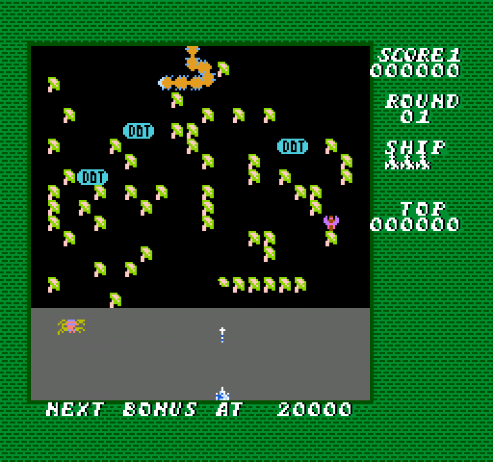 Millipede gameplay image for Nintendo Entertainment System (NES) retro video game