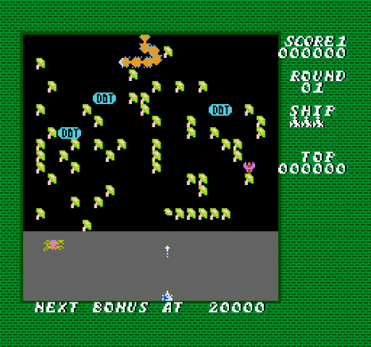 Millipede gameplay image for Nintendo Entertainment System (NES) retro video game