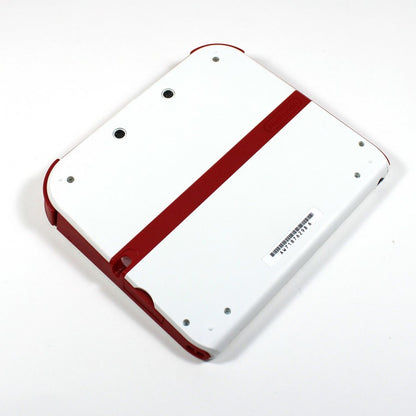 Nintendo 2DS handheld console in white and red with dual screens and durable design