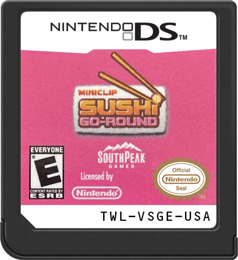 Sushi Go Round Nintendo DS DS video game featuring restaurant management simulation gameplay sushi chef challenges Japanese cuisine preparation ingredient matching fast paced order fulfillment customer service time management cooking mini games sushi rolls nigiri rice preparation kitchen upgrades and challenging restaurant levels colorful food themed graphics and classic Nintendo DS handheld gaming retro video game collection collectible gaming appeal game cartridge