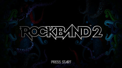 Rock Band 2 start screen for Xbox 360 (X360) music rhythm video game
