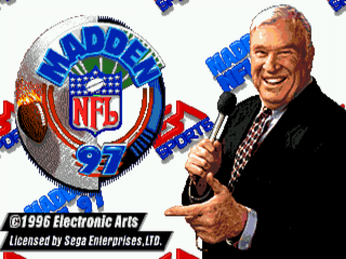Madden NFL 97 title screen for Sega Genesis (GEN) video game