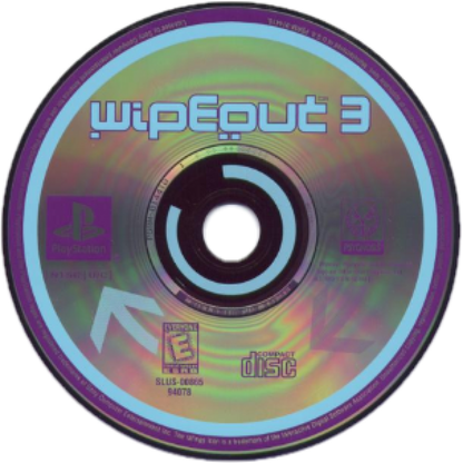 Retro Wipeout 3 PS1 inspired design featuring futuristic anti gravity racing aesthetic vintage PlayStation sci fi speed combat sleek hovercraft electronic music driven visuals iconic Psygnosis racing game nostalgia disc