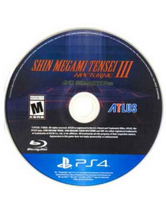 Shin Megami Tensei III: Nocturne HD Remaster for PlayStation 4 JRPG featuring turn based combat demon negotiation fusion system post apocalyptic Tokyo story driven gameplay Atlus remastered edition disc