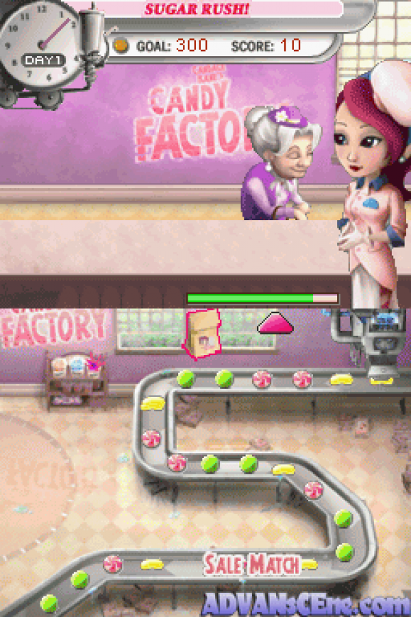 Candace Kane's Candy Factory gameplay for Nintendo DS (DS) puzzle time management video game