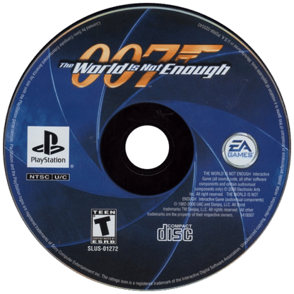007: The World is Not Enough disc  for PlayStation 1 (PS1) retro James Bond video game