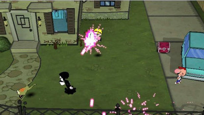 The Grim Adventures of Billy & Mandy PS2 Sony PlayStation 2 action platformer based on Cartoon Network series The Grim Adventures of Billy & Mandy chaotic cartoon comedy gameplay mini games arena battles Grim Reaper characters kids party style retro gaming PlayStation 2 software video game title gameplay