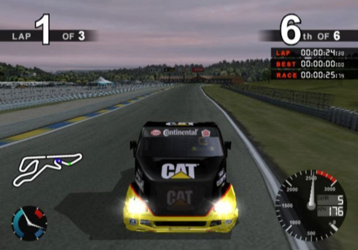 Super Trucks Racing – PlayStation 2 (PS2) video game gameplay, truck racing simulation.