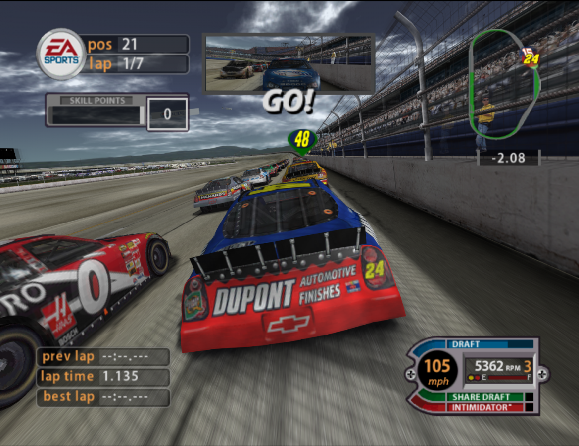 NASCAR 2005: Chase for the Cup gameplay for GameCube (GC) sports racing video game