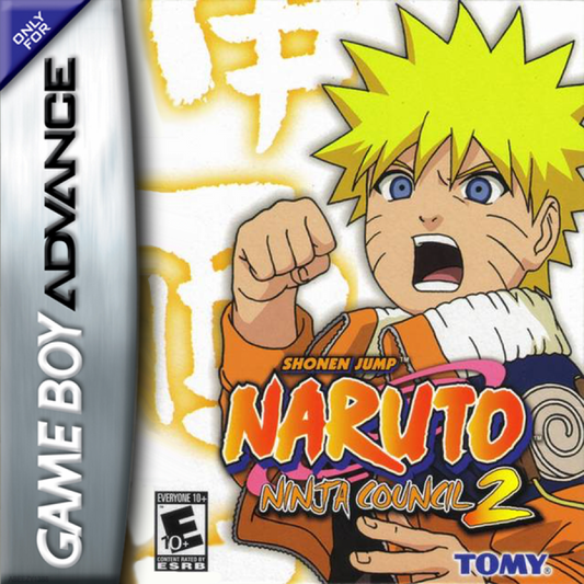 Naruto Ninja Council 2 in box cover art for Game Boy Advance GBA video game