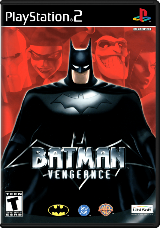 Batman: Vengeance for PlayStation 2 with animated superhero action and crime-fighting theme cover art
