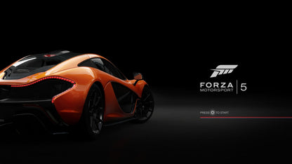 Forza Motorsport 5 start screen for Xbox One (XONE) racing simulation video game