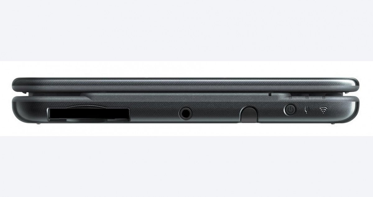 Grey New Nintendo 3DS XL inspired design featuring premium handheld gaming console aesthetic metallic gray finish larger dual screens enhanced processing power portable Nintendo gaming experience glasses free 3D technology presentation